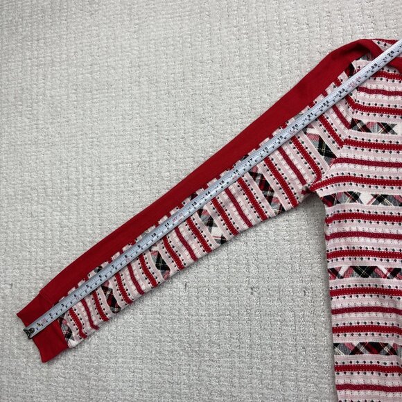 NWT Victoria's Secret Women Sleepwear Plaid Red V Neck Long Sleeve Pajama Top M - Picture 9 of 11